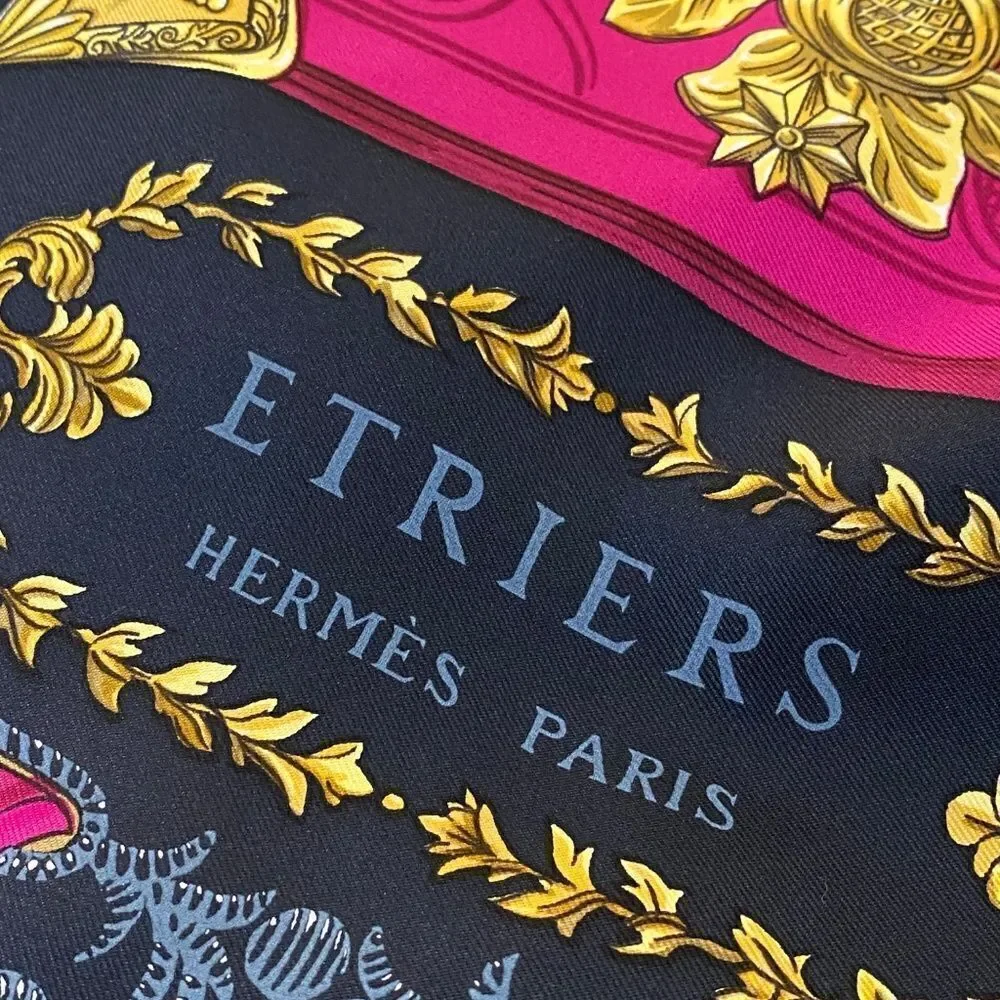 Vintage HERMÃˆS Carre 90 Silk Scarf Etriers by FranÃ§oise de la Perriere 1964 - Picture 8 of 10